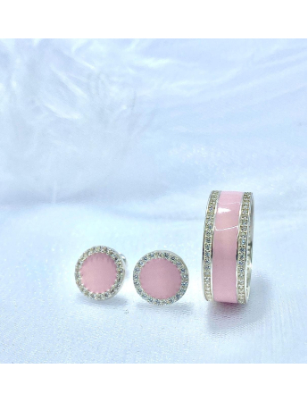 Срібний набір каблучка та сережки Kate